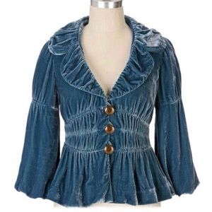 Anthropologie Elevenses Gilded Age Velvet Jacket